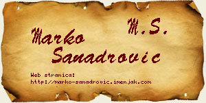 Marko Sanadrović vizit kartica